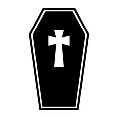 Obraz premium Coffin icon with cross