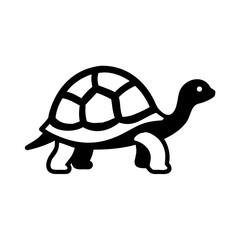 Sea Turtle Silhouette, Simple Tortoise Marine Animal Icon