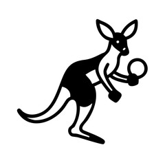 Kangaroo Playing with a Ball - Sporty Animal Mascot