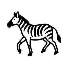 Standing Zebra with Stripes Pattern, Simple Wildlife Logo