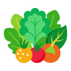 Fresh vegetables collection colorful healthy food vector illustration