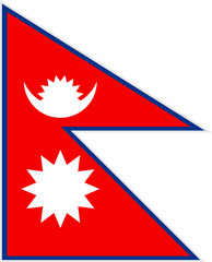 Flag of Nepal with Moon and Sun