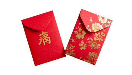 Festive Red Envelope Pair – isolated on transparent background