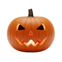 Halloween pumpkin isolated on transparent background, carved jackolantern decoration