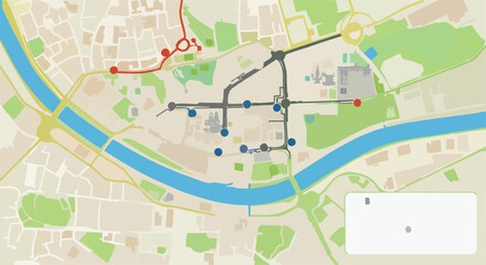 Urban Cycling Infrastructure Europe Vector Map
