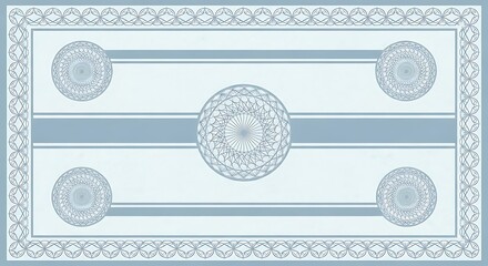 Blank Certificate Template with Guilloche Pattern.