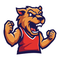 Fierce cougar sports mascot logo character