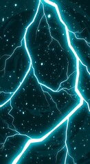 Electric Blue Lightning Strikes in a Starry Night Sky.