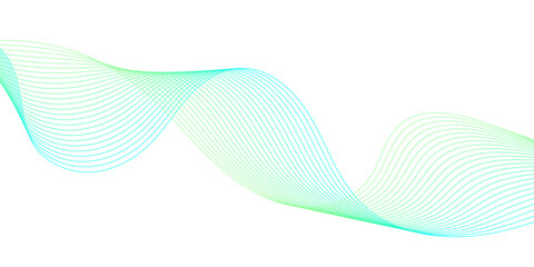 Abstract blue and green wave background. Abstract gradient wave line background design.