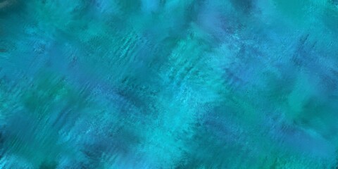 Bright turquoise and blue shades form a vivid fabric-like or water-like look. Abstract texture, horizontal background.