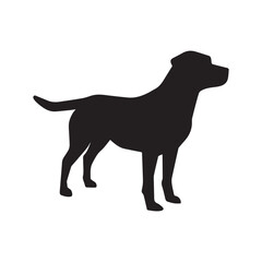 A dog silhouette vector white background