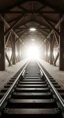 Railway Tunnel Perspective - A Journey into the Light.