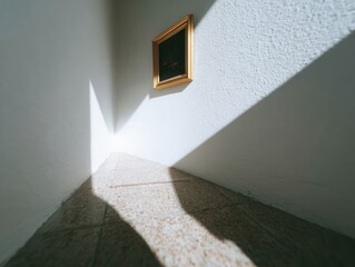 Shadows and Light Intersecting in a Minimalist Interior Space