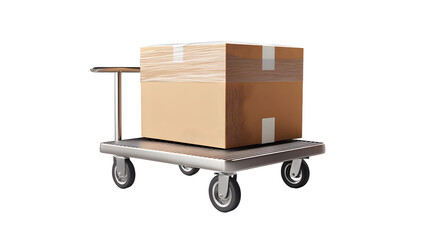 Industrial warehouse cart with cardboard box for efficient transportation and storage solutions