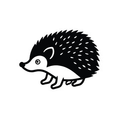 A hedgehog silhouette vector art illustration