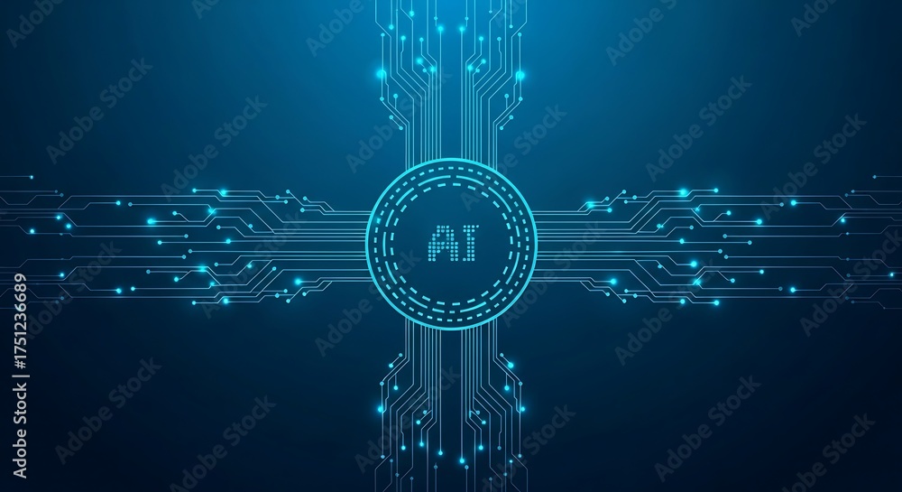 Wall mural abstract technology network connection concept. abstract tech design.