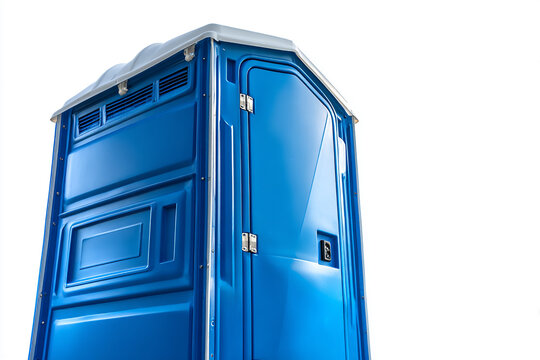 Blue Portable Toilet Isolated on a White Background