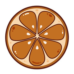 Dried orange slice cozy winter food illustration