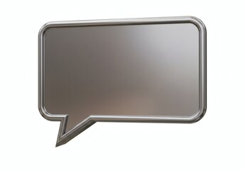 Isolated 3D Chrome Speech Bubble - Vibrant Y2K Digital Conversation Icon	