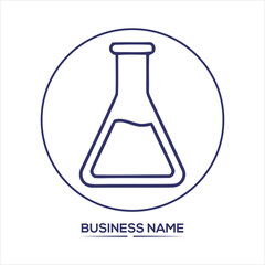 Flask liquid circle logo science laboratory