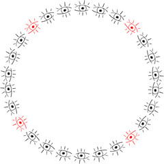 Colorful eyes frame. Vector celestial prediction eye template for your text. Eye of Providence