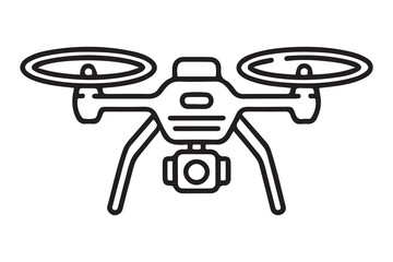 Drone robot technology icon. one line Icon drawing with white background