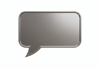Naklejka premium Isolated 3D Chrome Speech Bubble - Vibrant Y2K Digital Conversation Icon 