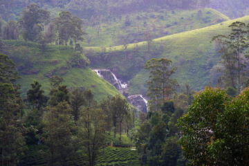 View of St. Claire Falls from The Watefall Villa in Sri Lanka.