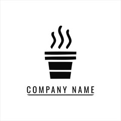 Hot drink cup logo steam beverage
