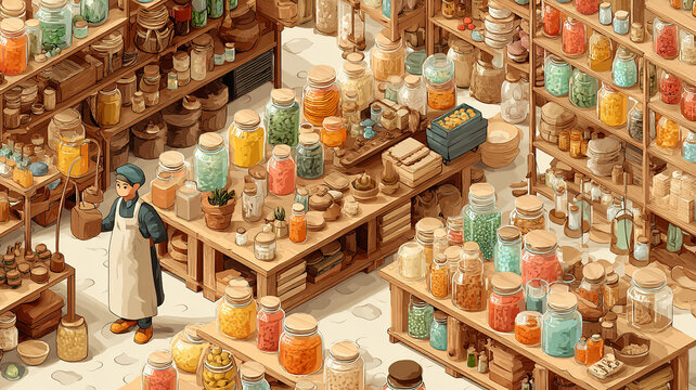 Interior of an Eco Friendly Bulk Food Store
