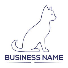 Sitting cat logo animal domestic