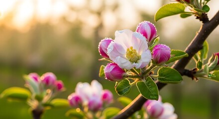 Obraz premium Apple Blossom Beauty - A Close-Up of Springs Delicate Bloom.