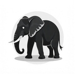 Fototapeta premium Majestic cartoon elephant illustration, perfect for children's books, educational materials, and wildlife projects, adding a touch of joy and charm.