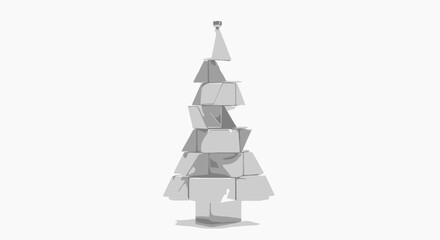 Unique geometric Christmas tree design for holiday promotions, modern seasonal greeting, elegant New Year's card, festive celebration, creative winter decoration