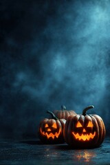 Naklejka premium halloween background with pumpkin