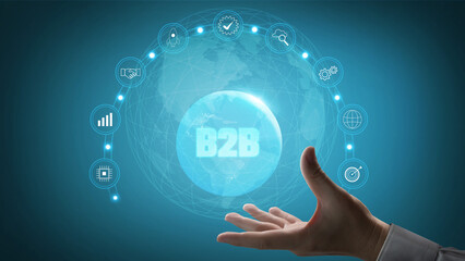 Global B2B business growth and partnership solutions. A strategy for market expansion and achieving company goals in worldwide business. Motif