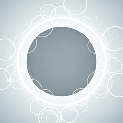 Abstract Circle Design with Glowing Edges and Bubbles.