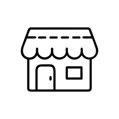 Outline Icon of a Storefront On Transparent Background