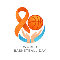 Basketball day symbol isolated on transparent background