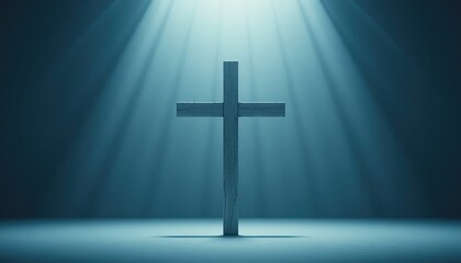 Naklejka premium Question mark shaped brain made of neon network. Bright blue light, data particles and holographic glow. AI help banner for tech Q&A with copy space.