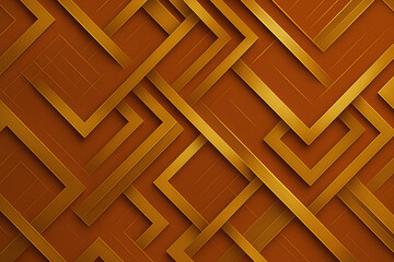 オレンジと金のアールデコ風幾何学パターン背景