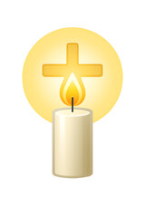 Faith candle isolated on transparent background