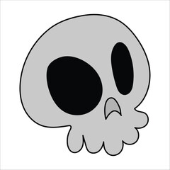 Simple Cartoon Skull Skeleton Face Vector
