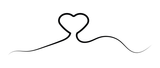 one line continous hand drawn heart line icon. outline heart line icon.