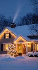 Winter Wonderland - A Cozy Home Aglow with Christmas Lights.