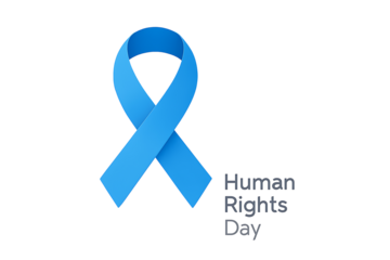 Human rights day ribbon isolated on transparent background