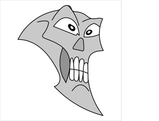 Simple Cartoon Skull Skeleton Face Vector