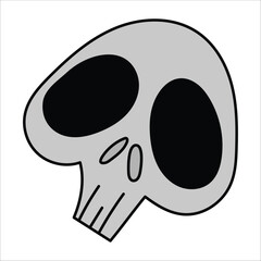 Simple Cartoon Skull Skeleton Face Vector