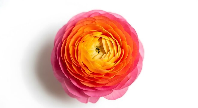 Vibrant Ranunculus Flower - A Close-Up of Delicate Petals and Warm Colors.