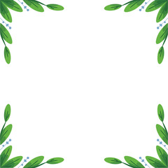 Green leafy border with white space for text and design